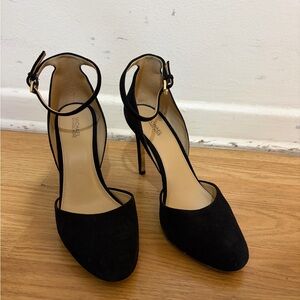 MICHAEL Michael Kors Black Suede Ankle-Strap Pumps